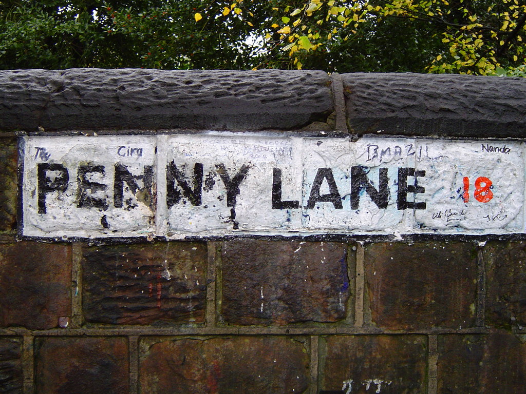 Señal de Penny Lane en Liverpool